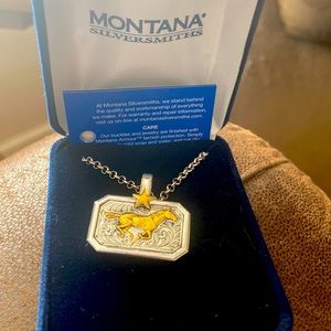 Montana Silversmith Running Horse RetroGold Necklace